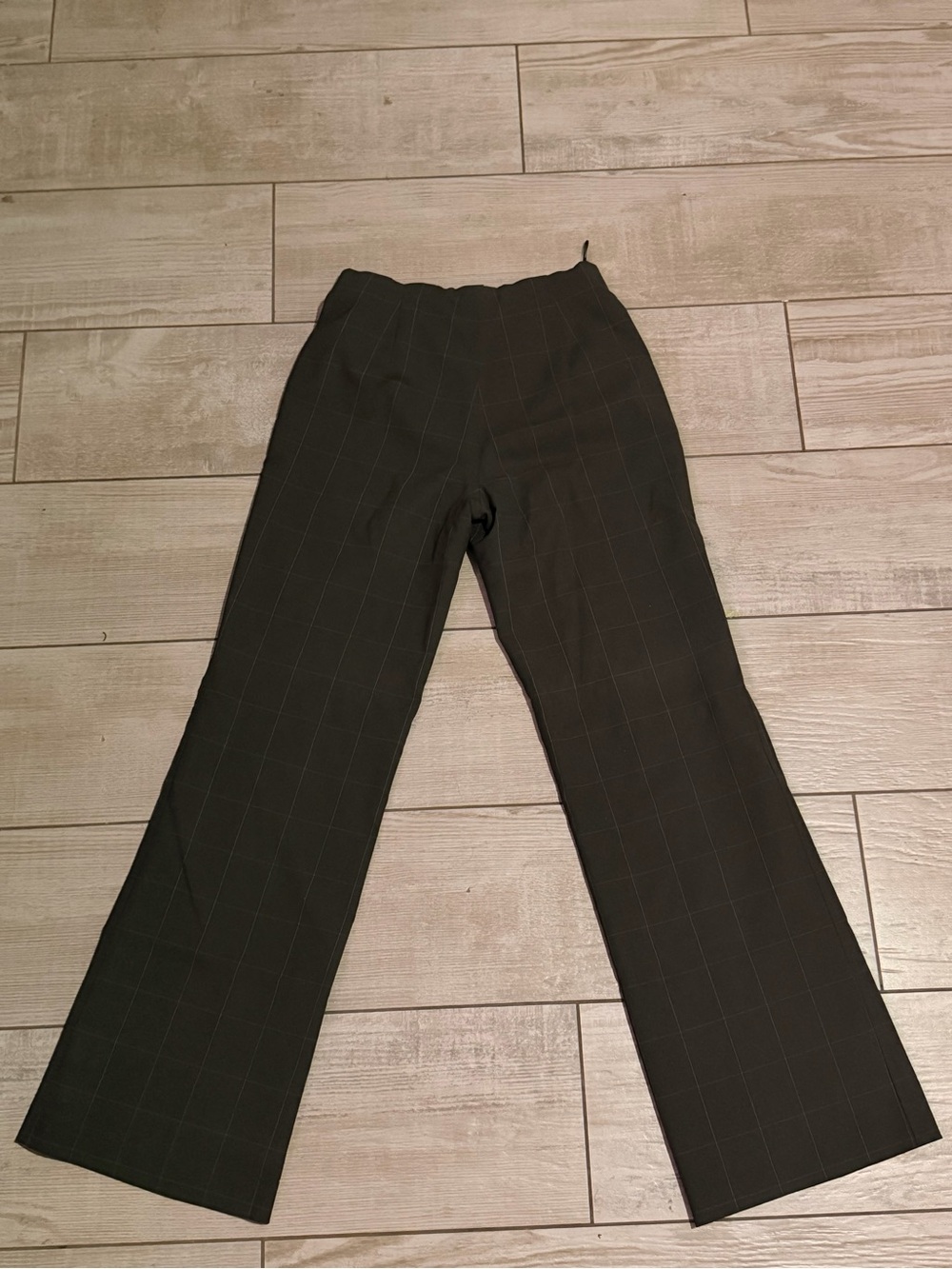 Banana Republic Black Windowpane Wide-Leg Trousers - Picture 3 of 3